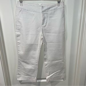 DOCKERS stretch Women white Capri Cotton & spandex Pants size 12 Petite